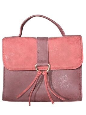Stilla Mauve Mini Top Handle Bag | Structured Small Handbag Purse Cosemetics